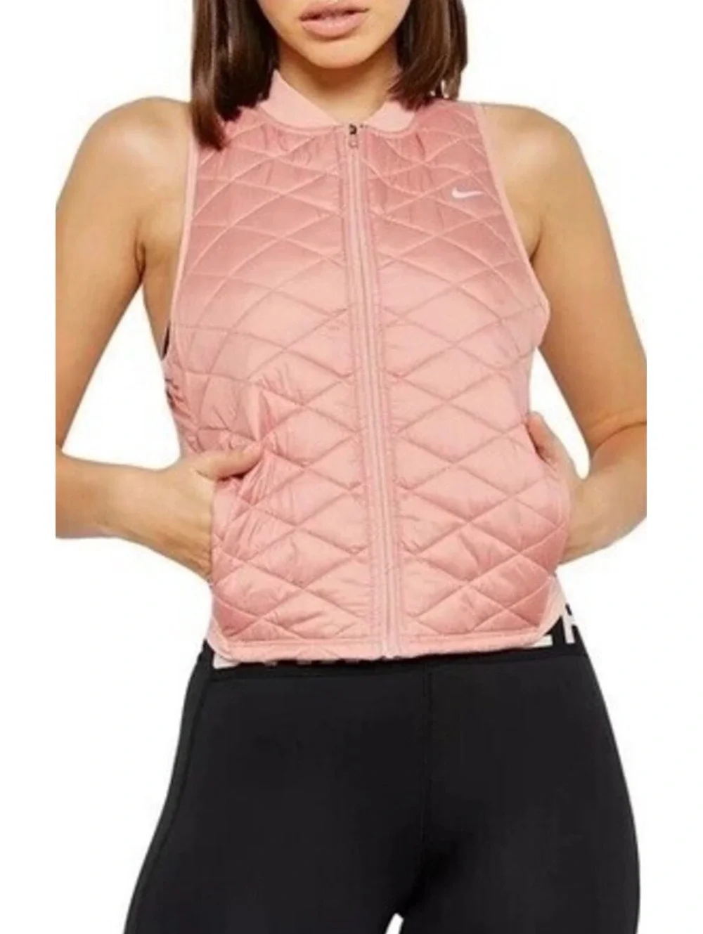 Nike AeroLayer Quilted Running Vest Clean Girl Gorpcore Pink Puffer Small S